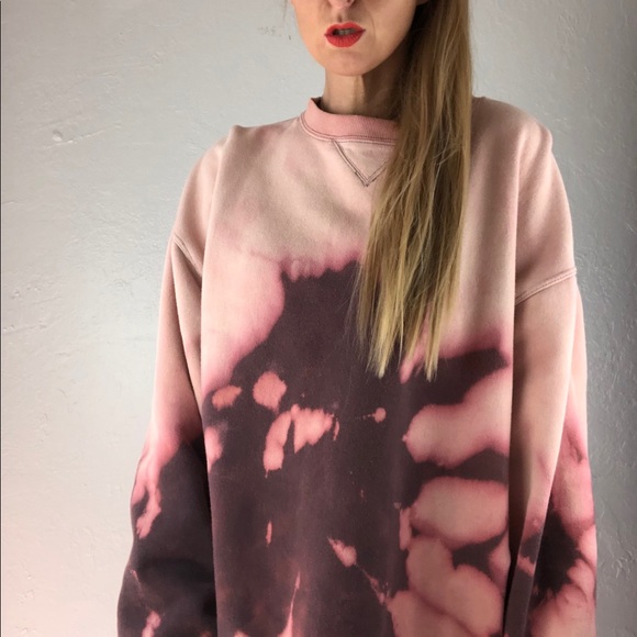 CUSTOM Gap Tie Dye Gray Crewneck Sweatshirt XL - Picture 5 of 12